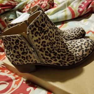 Leopard Print Ankle Boots